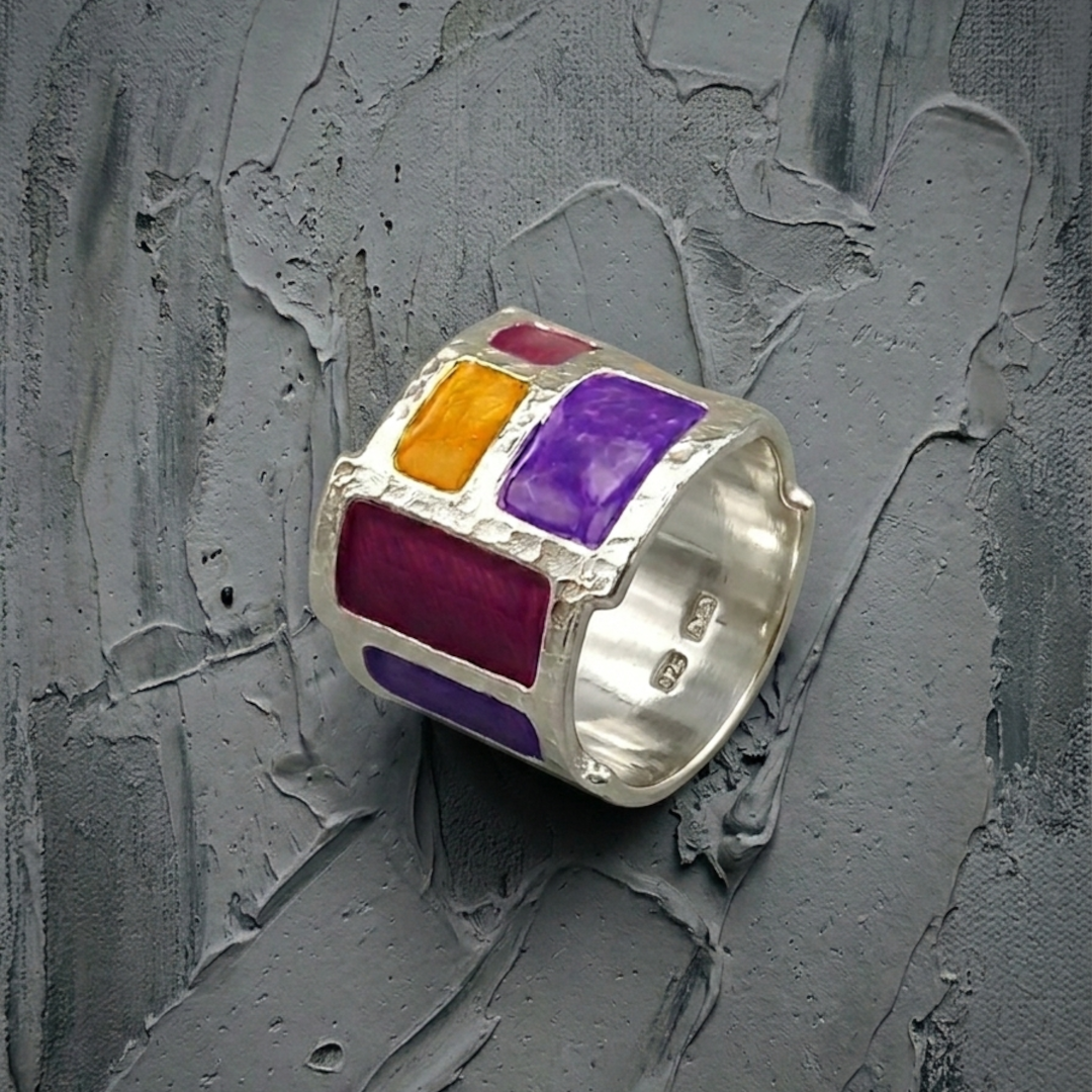 anello mondrian argento