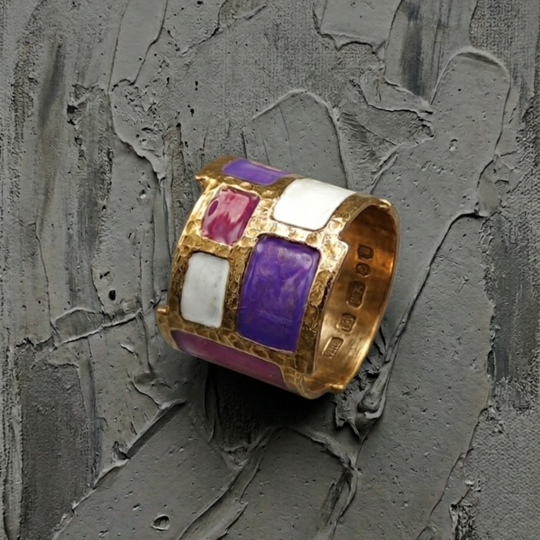 anello mondrian bronzo