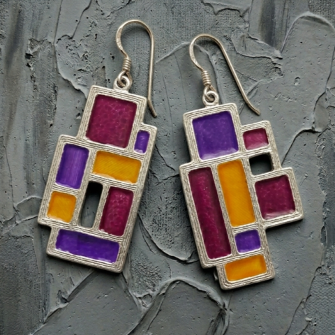 orecchini mondrian argento