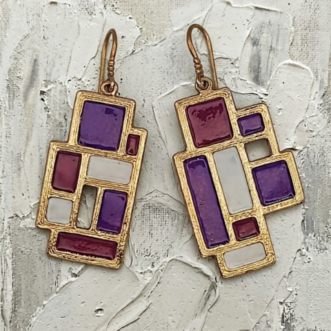 orecchini bronzo mondrian