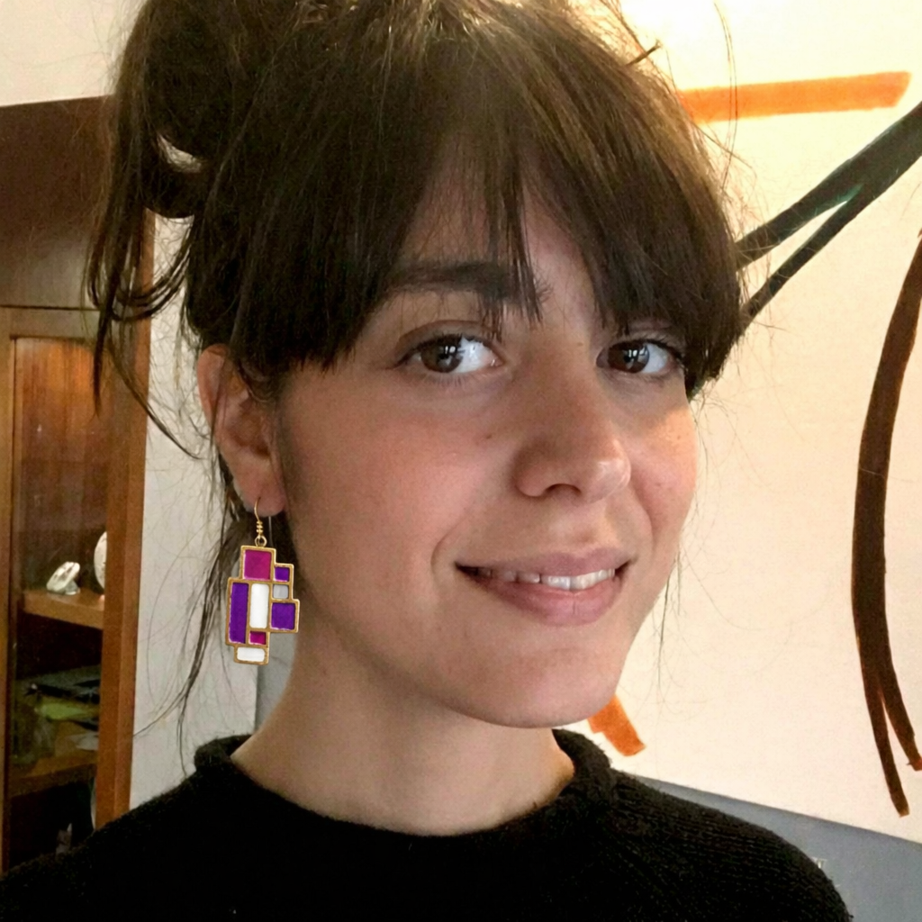 orecchini mondrian bronzo