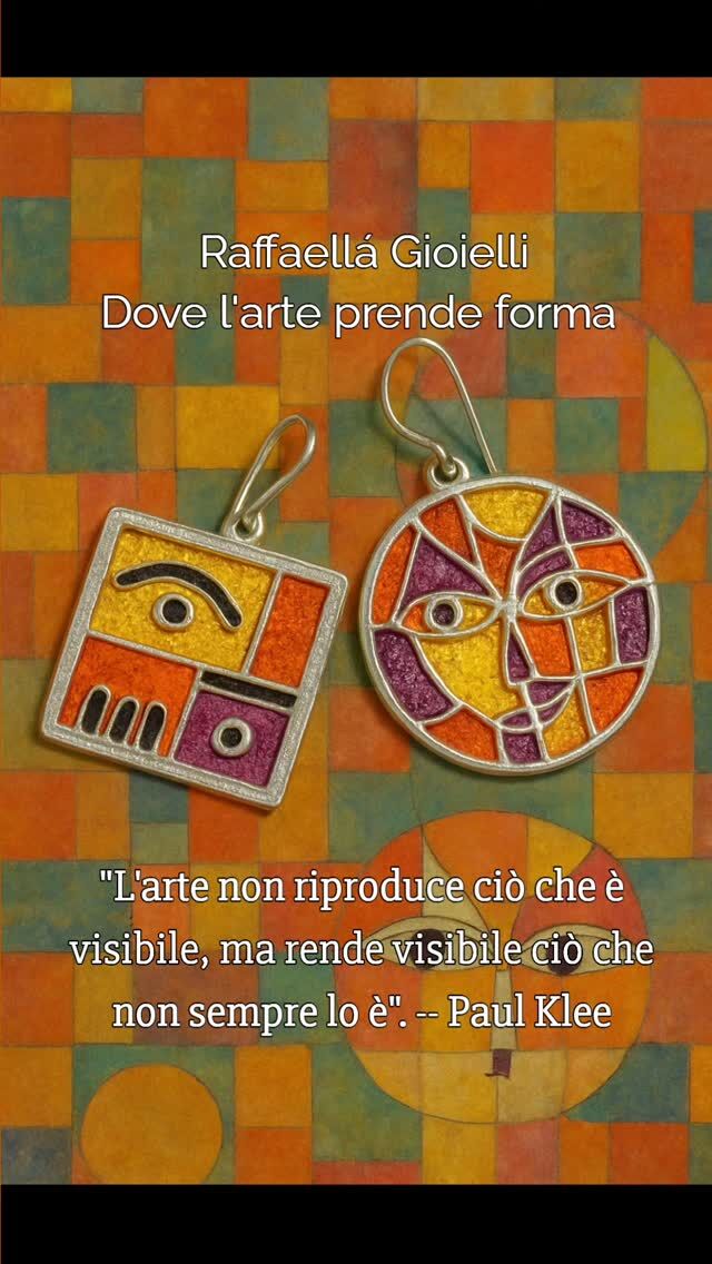 🎨✨ “L'arte non riproduce ciò che è visibile, ma rende visibile ciò che non sempre lo è.” — Paul Klee  Gli orecchini "Klee" non sono solo accessori.
Sono piccole opere d’arte da indossare.  Realizzati in argento e smalto colorato, i loro tratti geometrici e i colori vibranti rendono omaggio alla poetica visiva di Klee, dove ogni linea racconta un’emozione e ogni colore vibra di significato.  🟠🟡🟣 Linee curve come occhi che osservano il mondo, forme astratte che si ricompongono in volti, in simboli, in sogni.
Un design che non imita, ma rivela.
Un gioiello che parla a chi guarda con l’anima.  🌈 Indossa la forza del colore.
🧡 Esprimi la tua creatività.
💫 Porta con te un frammento di arte viva.  #PaulKlee #ArteDaIndossare #OrecchiniArtistici #GioielliUnici #DesignGeometrico #ReelArt #ArteContemporanea #ColoriCheParlano