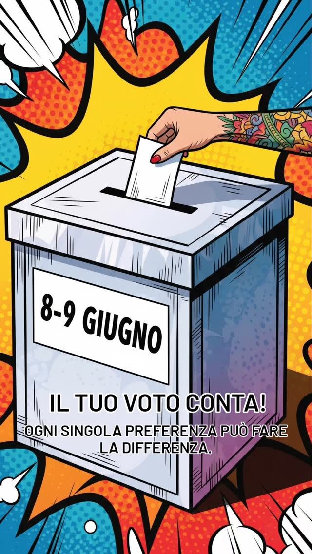 🌈 RICORDA! SABATO 8 E DOMENICA 9 GIUGNO C'È IL REFERENDUM! 🌈  Quest'anno siamo chiamati alle urne per un appuntamento fondamentale per la nostra democrazia. Non è solo un diritto, ma un dovere civico che ci permette di esprimere la nostra voce e incidere direttamente sul futuro del nostro Paese e della nostra Europa.  Il tuo voto conta! Ogni singola preferenza può fare la differenza. Andare a votare significa partecipare attivamente alla vita democratica, scegliere la direzione che vogliamo prendere e far sentire la nostra opinione su questioni importanti che ci riguardano tutti.  Non lasciare che siano gli altri a decidere per te. Informati, rifletti e recati al seggio!  Non mancare a questo importante appuntamento con la democrazia! Il futuro è nelle nostre mani.  #Referendum2024 #Vota #Democrazia #Partecipazione #IlMioVotoConta #Elezioni2024 #Futuro #Italia
