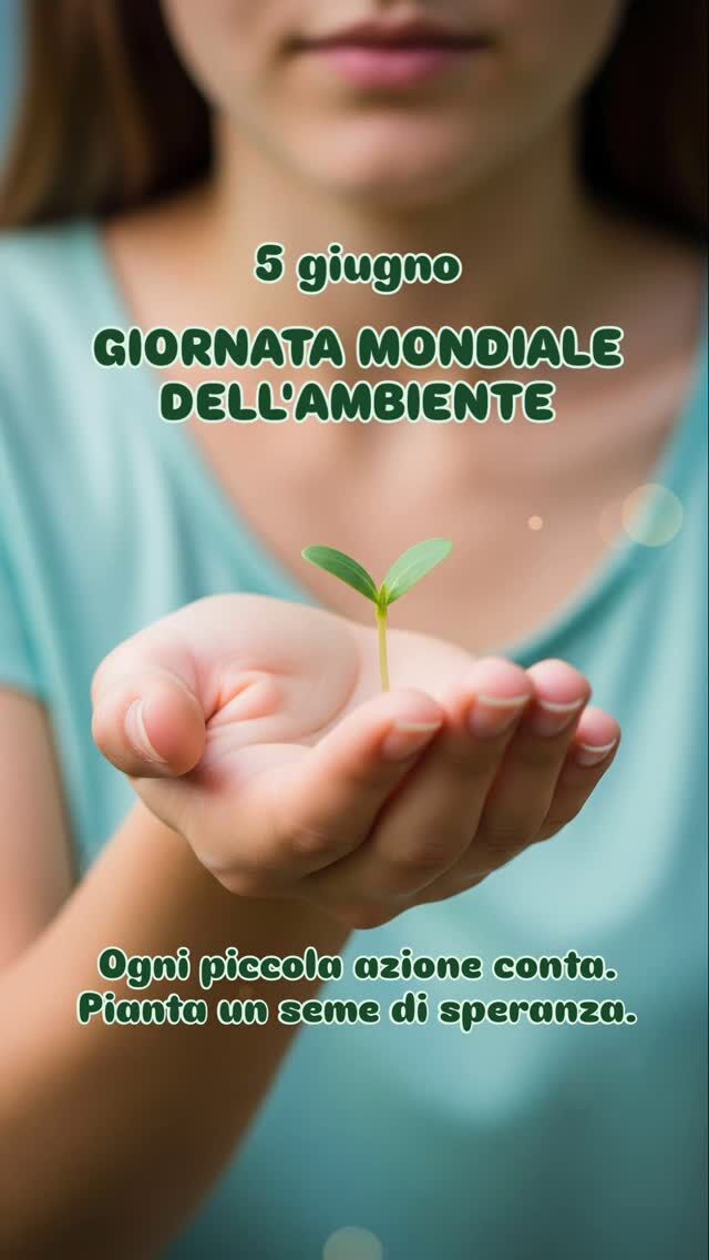 🌱 Oggi è la Giornata Mondiale dell'Ambiente!  Un piccolo gesto può fare una grande differenza. Scegliamo di proteggere il nostro Pianeta, ogni giorno.  Il futuro della Terra è nelle nostre mani. Ogni azione, grande o piccola, conta: piantare un albero, ridurre i rifiuti, risparmiare energia.  Oggi celebriamo la bellezza della natura e rinnoviamo il nostro impegno per un futuro più verde. Insieme possiamo fare la differenza!  WorldEnvironmentDay #GiornataMondialeAmbiente #Sostenibilità #AgisciOra #Ambiente #ProteggiIlPianeta #WorldEnvironmentDay #EcoResponsabili #FuturoSostenibile